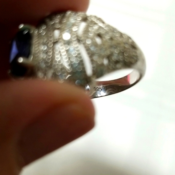 BELLA LUCE TANZANITE & DIAMOND SIMULANTS, Sz 6 in 925 SS EUC - Picture 4 of 6